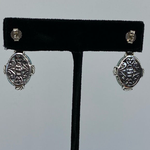 Samuel B. ✨ 18kt & 925 chalcedony dangle earrings - Picture 3 of 8